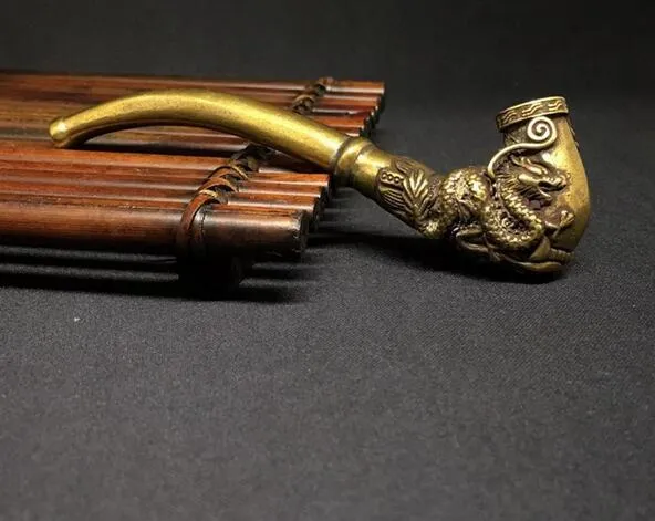 Vintage carved brass cigarette holder 3.94 × 3.94 in 10 × 10 cm with wood  surface and Japanese fan pattern from Dhgate Arts and Crafts