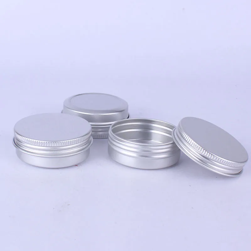 Pot cosmétique en aluminium et métal argenté de 30ml, boîtes d'emballage d'échantillon de parfum solide de 30G, 500 pièces/lot, vente en gros