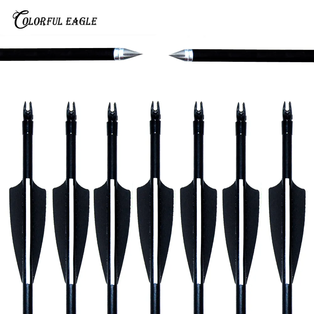 12pcs New style fiberglass arrows with nocks proof Fiber Glass Recurve bow or composite bow silver arrowhead