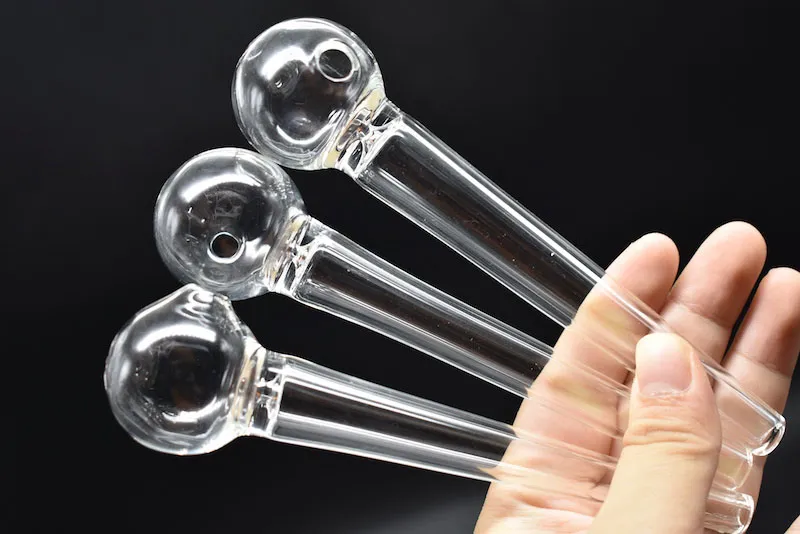 Newest High Quality Pyrex Glass Oil Burner Pipe Clear Tube oil Pipe Thick Glass smoking Hand Tobacco Dry herb cigarette pipe