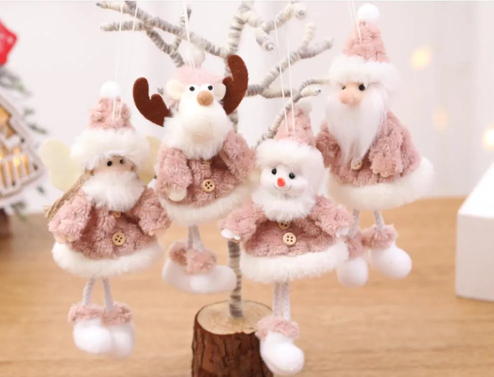 Christmas Tree Decoration Pendant Santa Clause Snowman plush Doll Elk Reindeer Hanging ornaments Xmas Home Decor