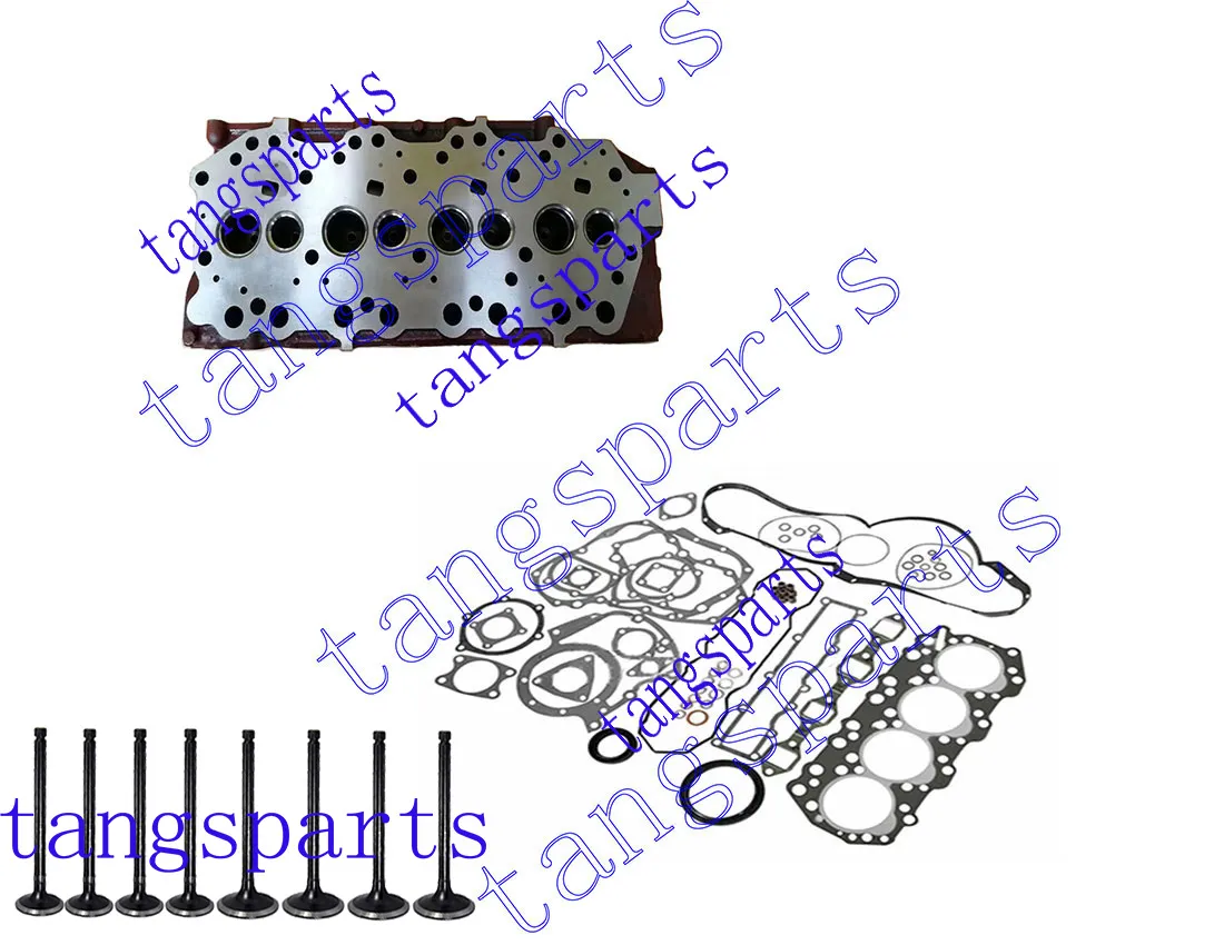 New S4Q2 Cylinder head & valves & engine gasket kit Fit Mitsubishi diesel excavator forklift dozer etc. engine parts kit in good quality