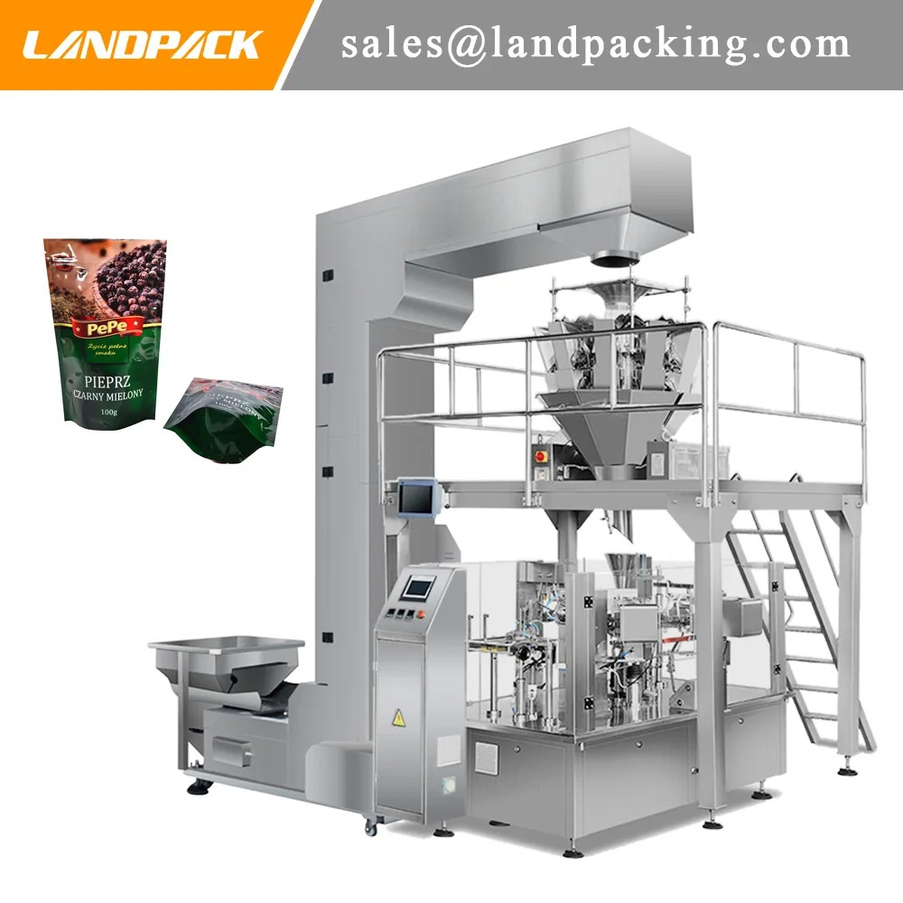 Fabricantes de pesadores Multihead Pimenta granulado Doypack máquina de enchimento de pesagem de precisão
