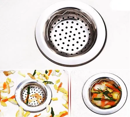 Kitchen Drains Sink Strainer with Handle Premium Stainless Steel Garbage Disposal Basket