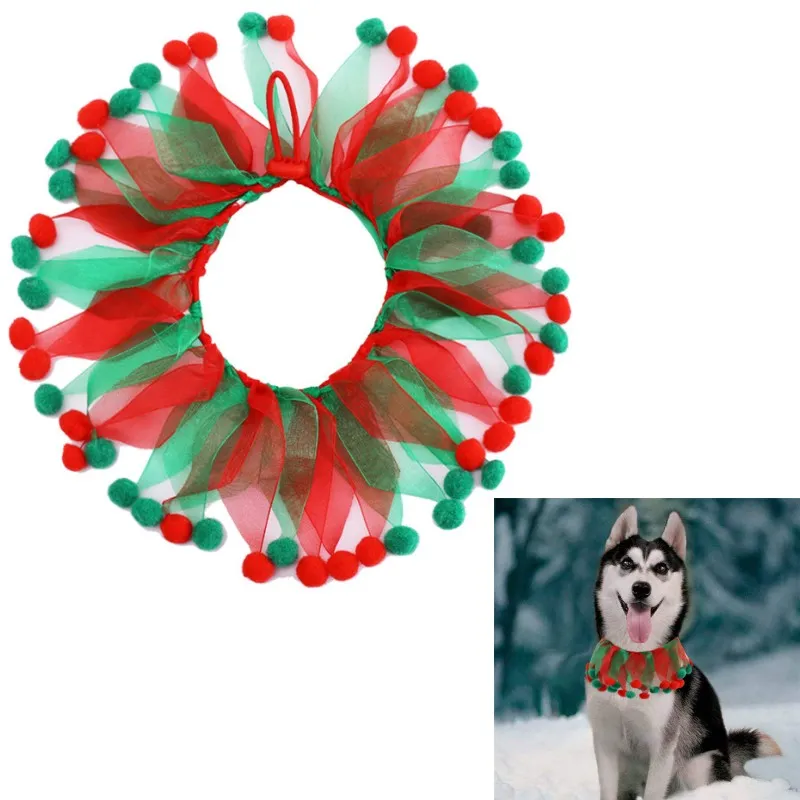 Kerstmis Huisdier Kraagdecoratie Huisdier Puppy Kat Hond Kerst Hals Grooming Accessoires Xmas New Year PET Supplies