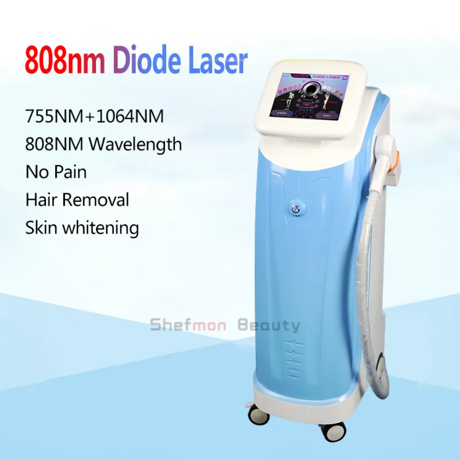 808nm диодная лазерная машина для удаления волос, замораживающая кожа постоянный с неканальной ручкой 20 миллионов выстрелов