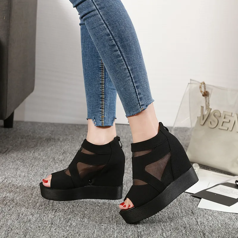 Hot Sale NEWEST ladies sexy wedges boots sandals fashion wedges heel 3 colors new Autumn shoes