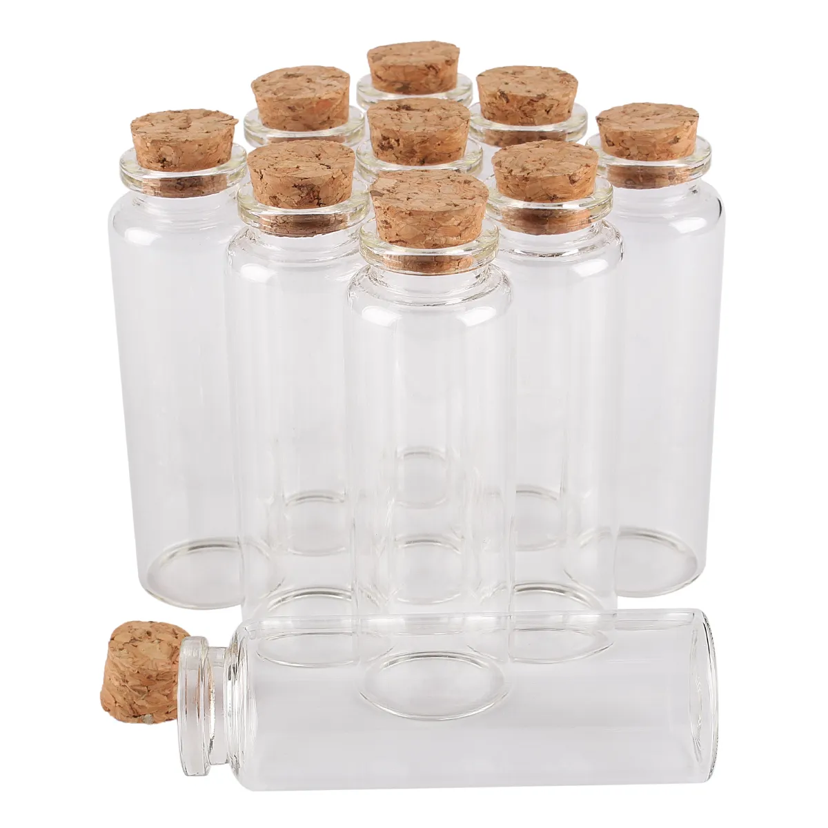 vente en gros 24 pièces 45ml 30 * 90mm Bouteilles en verre avec Bouchonnières épices Bouteilles pour conteneurs Fioles Pots cadeau de mariage