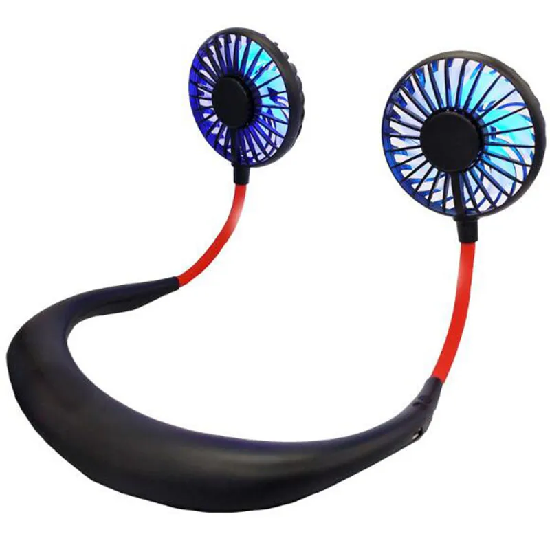 nuovo sport Neckband Mini Neck Fan USB Cooling LED Neck Fan Camping Sport Turismo Summer Cooler fan Spedizione DHL