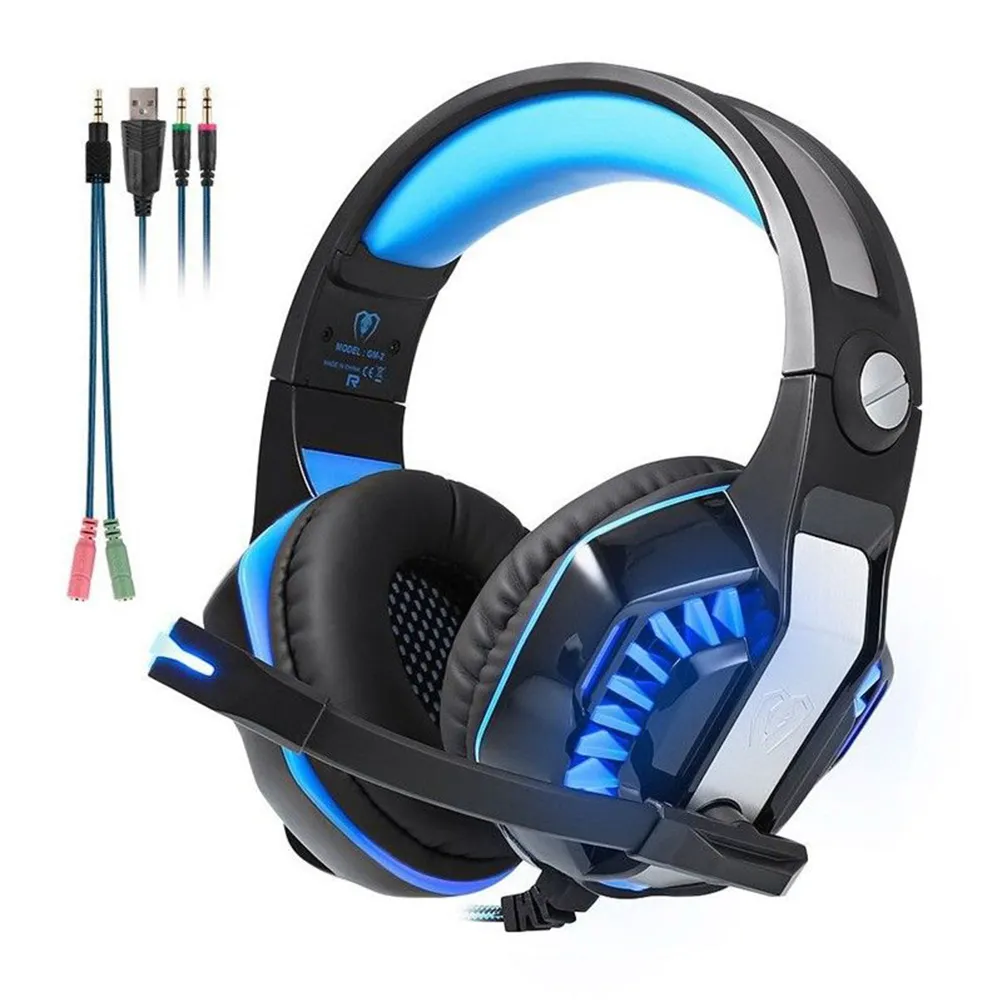 Beexcellent GM-2 Gaming Headset Wired Headphones Gamer Headphone för dator Telefon Buller Avbrytning med LED-linjekontroll