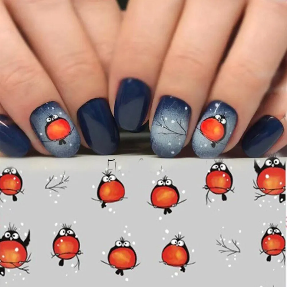 3D Nail Art Наклейка Мультфильм Pattern Fly Bird Клей Наклейки Для Ногтей Маникюр Трафарет Советы Польский Наклейки