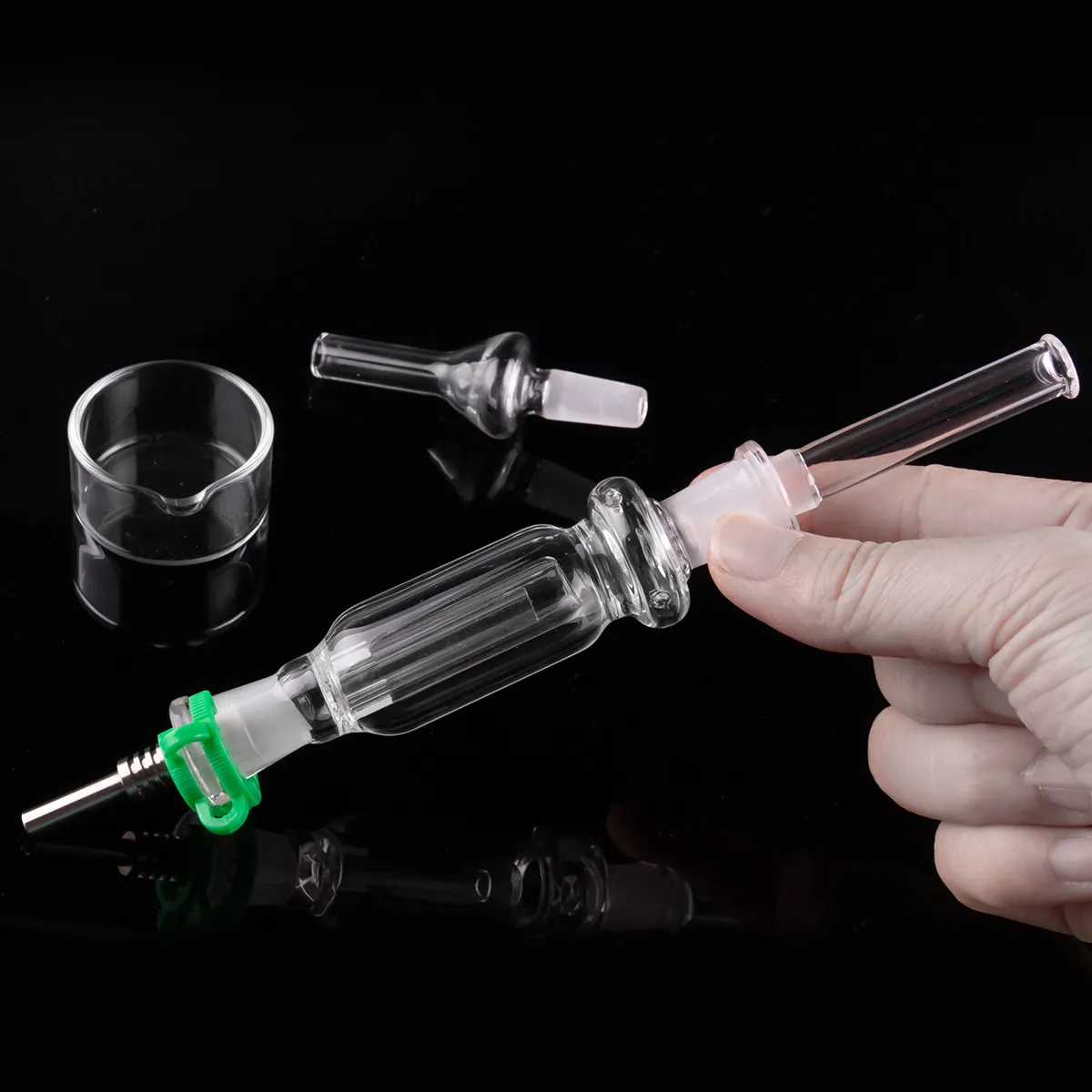 NC-Kit 10 mm mit Glas-Titan-Nagel, Mini-Wasserpfeifen-Strohhalm, Rauchzubehör, Dab-Rig
