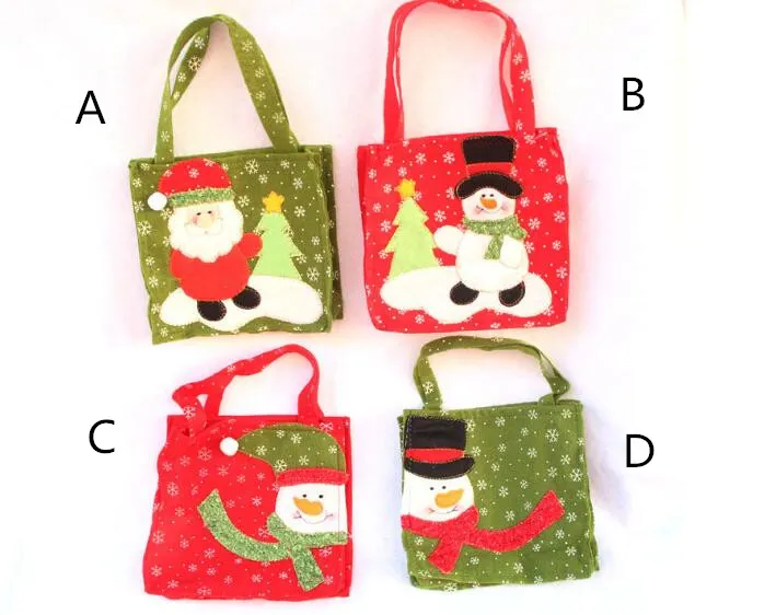 16cm 새해 크리스마스 선물 산타 클로스 눈사람 사탕 가방 Hangable 파우치 핸드백 메리 크리스마스 저장 패키지 컨테이너 주최자