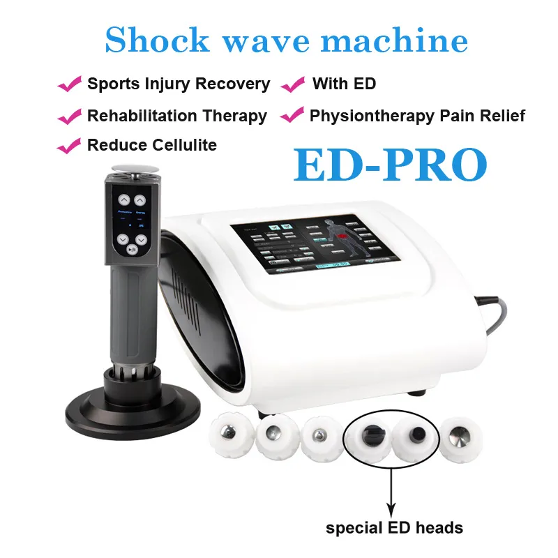 7 stycken sändare 4 miljoner skott med C och P-läge Shock Wave Therapy Machine för Ed Trealment Machine Home Clinic Användning