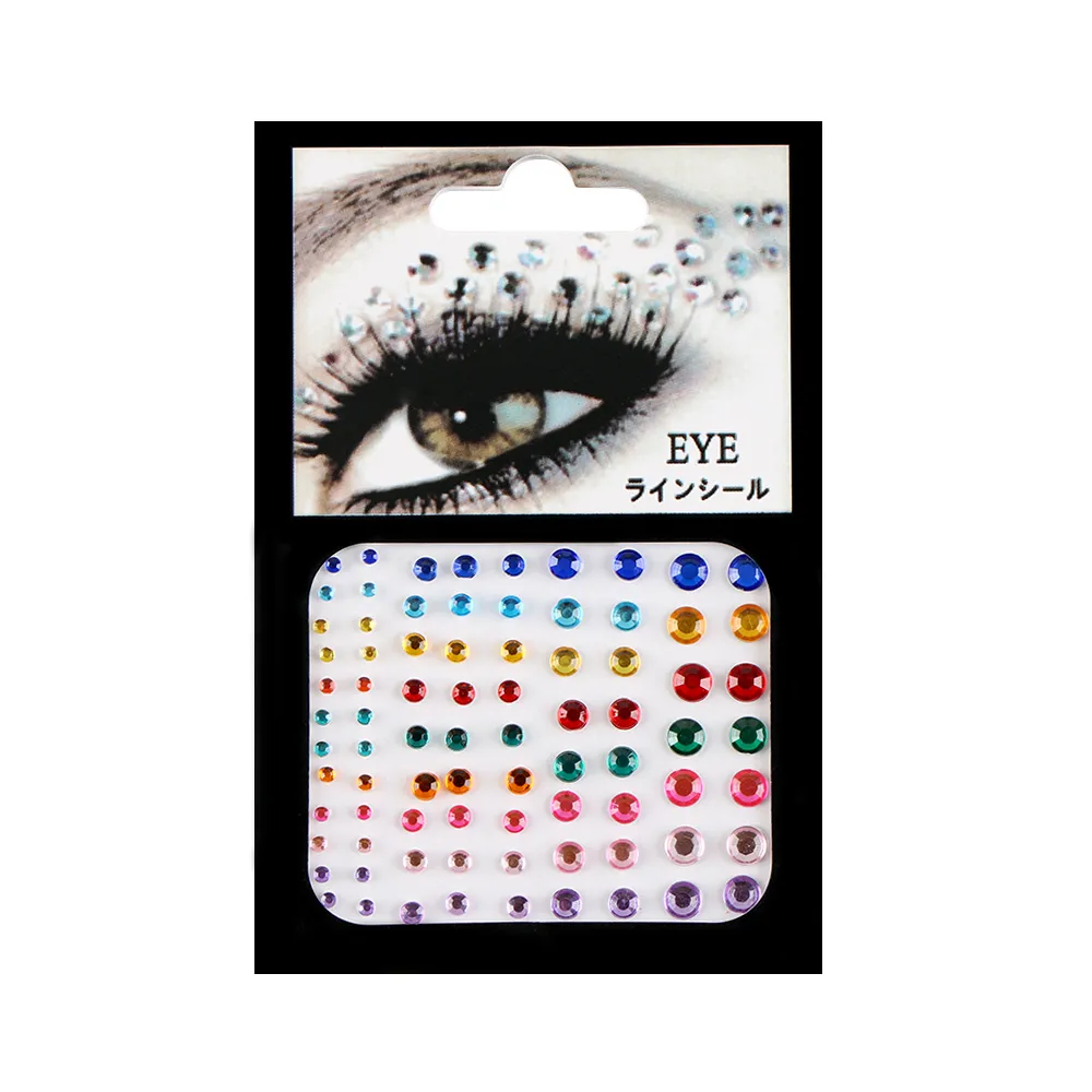 Boho Glitter Rhinestone 3D Crystal Face Eye Stickers Bohemia Tribal Style  Party Make Up Accessories