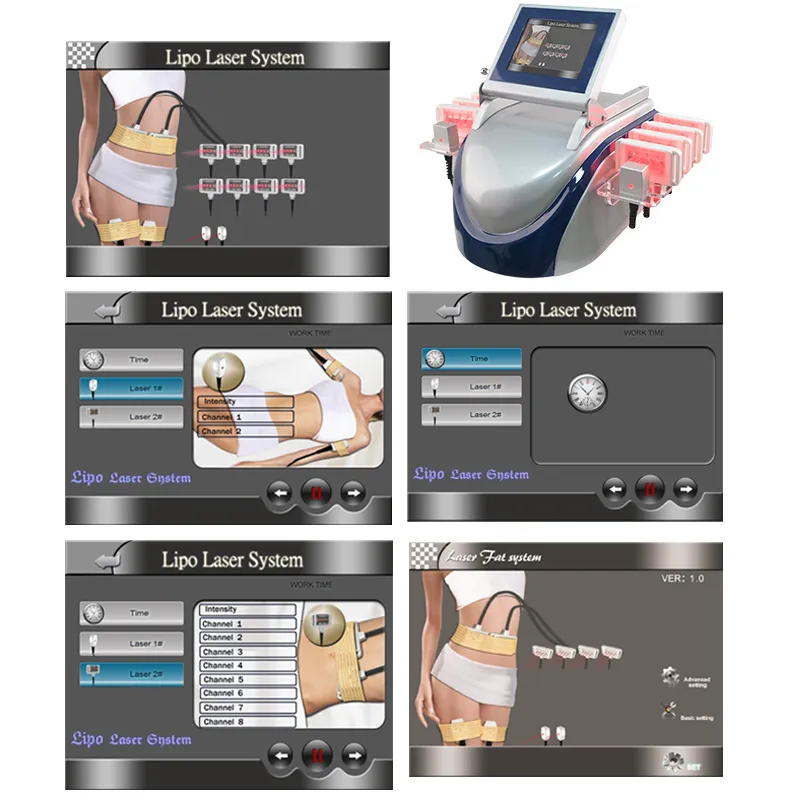 Hot selling 160MW 650nm diode laser lipo laser system fat burning cellulite removal spa salon home machine