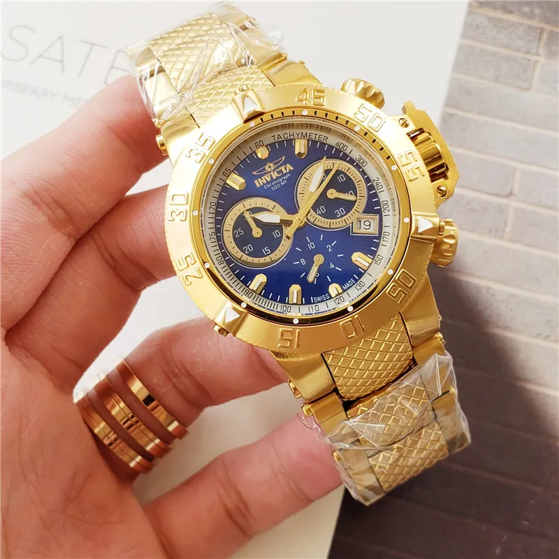 en lille orm Lignende Invicta Mens 14501 Subaqua Noma III Chronograph Blue Dial 18k Gold Ion  Plated Stainless Steel Watch From Raincatcc, $1.66 | DHgate.Com