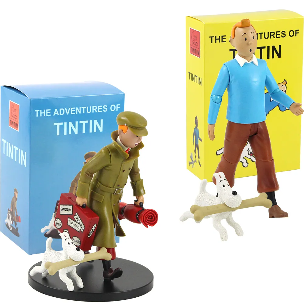 Figuras de acción de Anime The Adventures of Tintin, juguetes de PVC,  regalos para niños, lindo