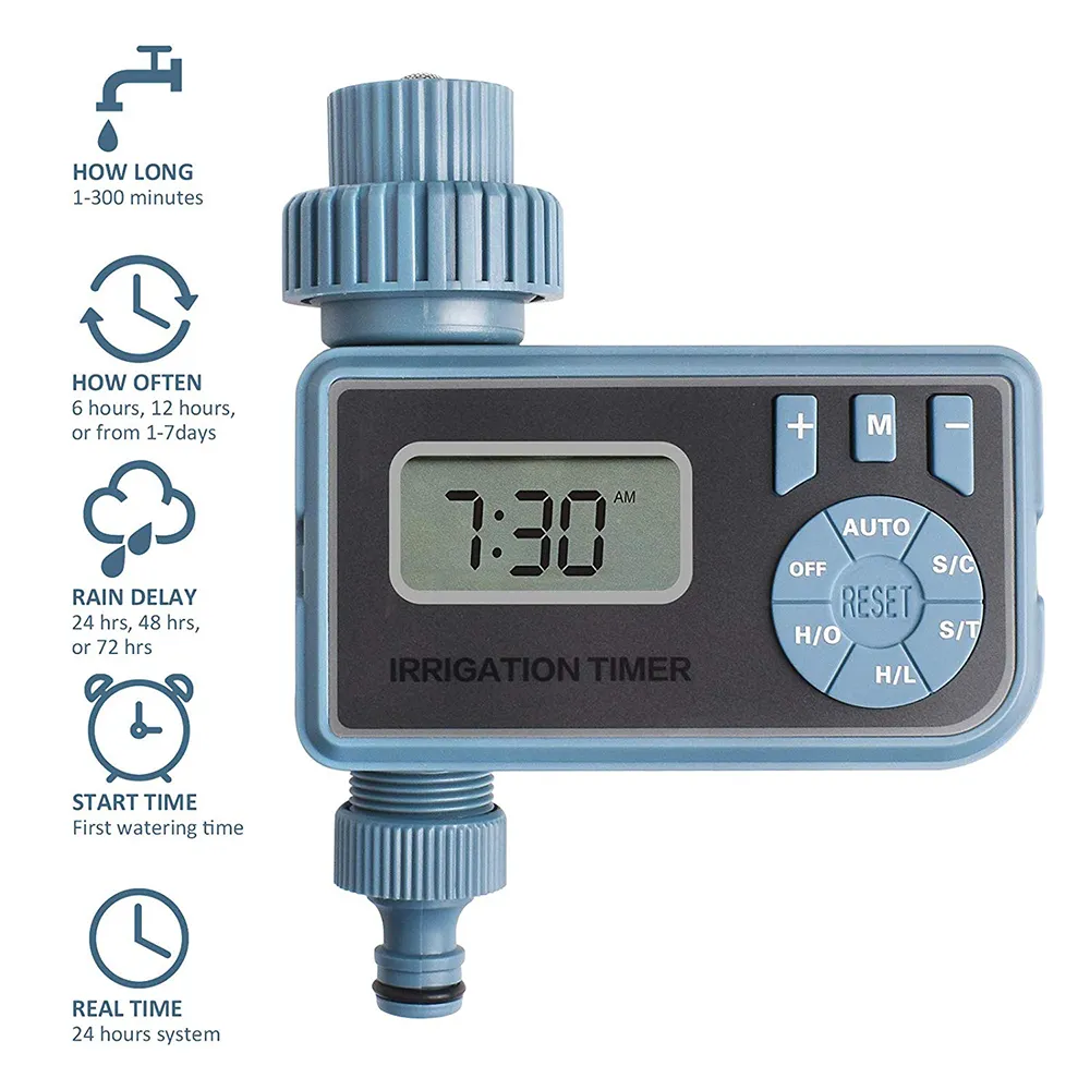 Sistema di controllo elettronico dell'acqua digitale intelligente da 1 PC con display LCD, timer per l'irrigazione domestica