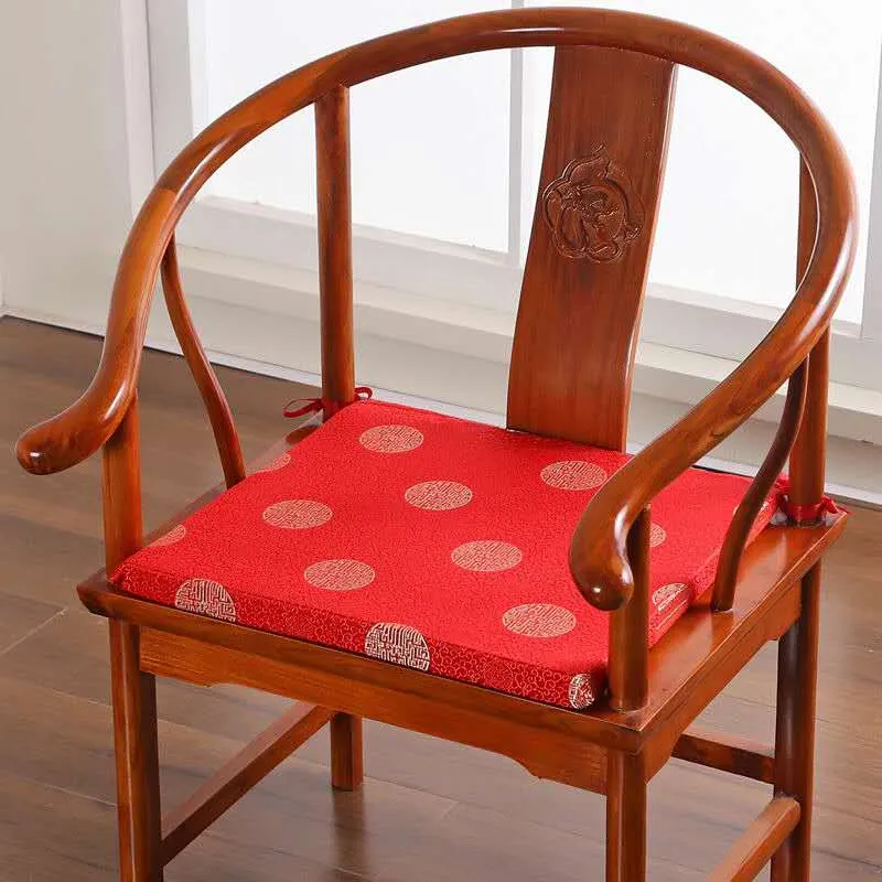 Klassieke Twee Side Jacquard Stoel Seat Pads Fauteuil Bureaustoel Kussen Plaats Chinese Zijde Satijnen Zitkussen voor Keukenstoel