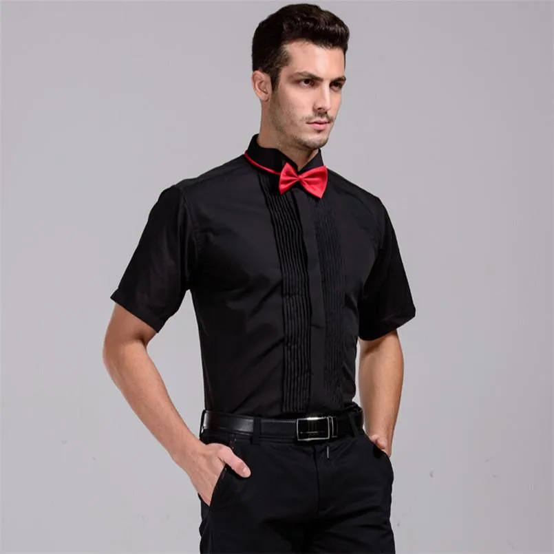 Homens Tuxedo Camiseta Casamento Best Selling Manga Curta Camisas 4 cores Camisa 5501-4 XS S M L XL XXL XXXL