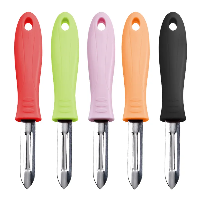 Hot Sale Rvs Plastic Handvat Antislip Fruit Plantaardige Aardappel Peeler Mes Slicer Peel Blade Tool voor Keuken