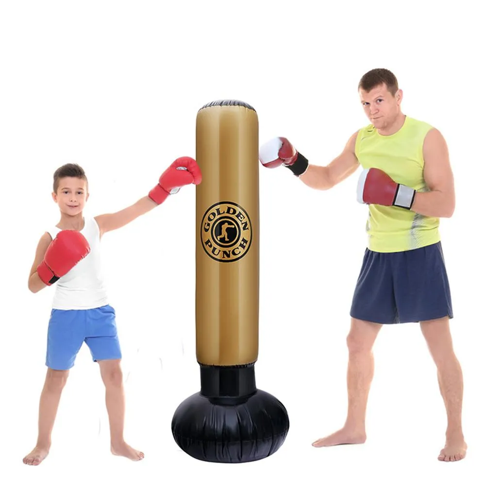 1.6M New Inflatable Stress Punching Tower Bag Boxing Standing Training Pressure Relief Bounce Back Sandbag For Adults Children