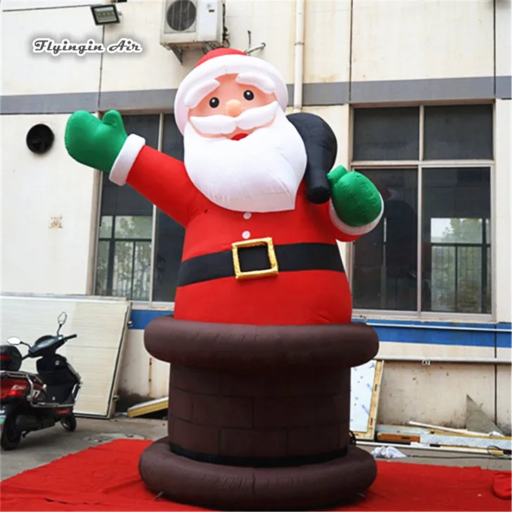 屋外インフレータブルクライミングサンタクロースギフトバッグ