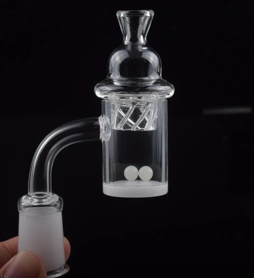 Fabrikspris XL XXL 4mm Opaque Bottom Quartz Banger 14mm Nail Cyclone Spinning Carb Cap och Glowing Terp Pearl Insert 25mm Quartz Nail