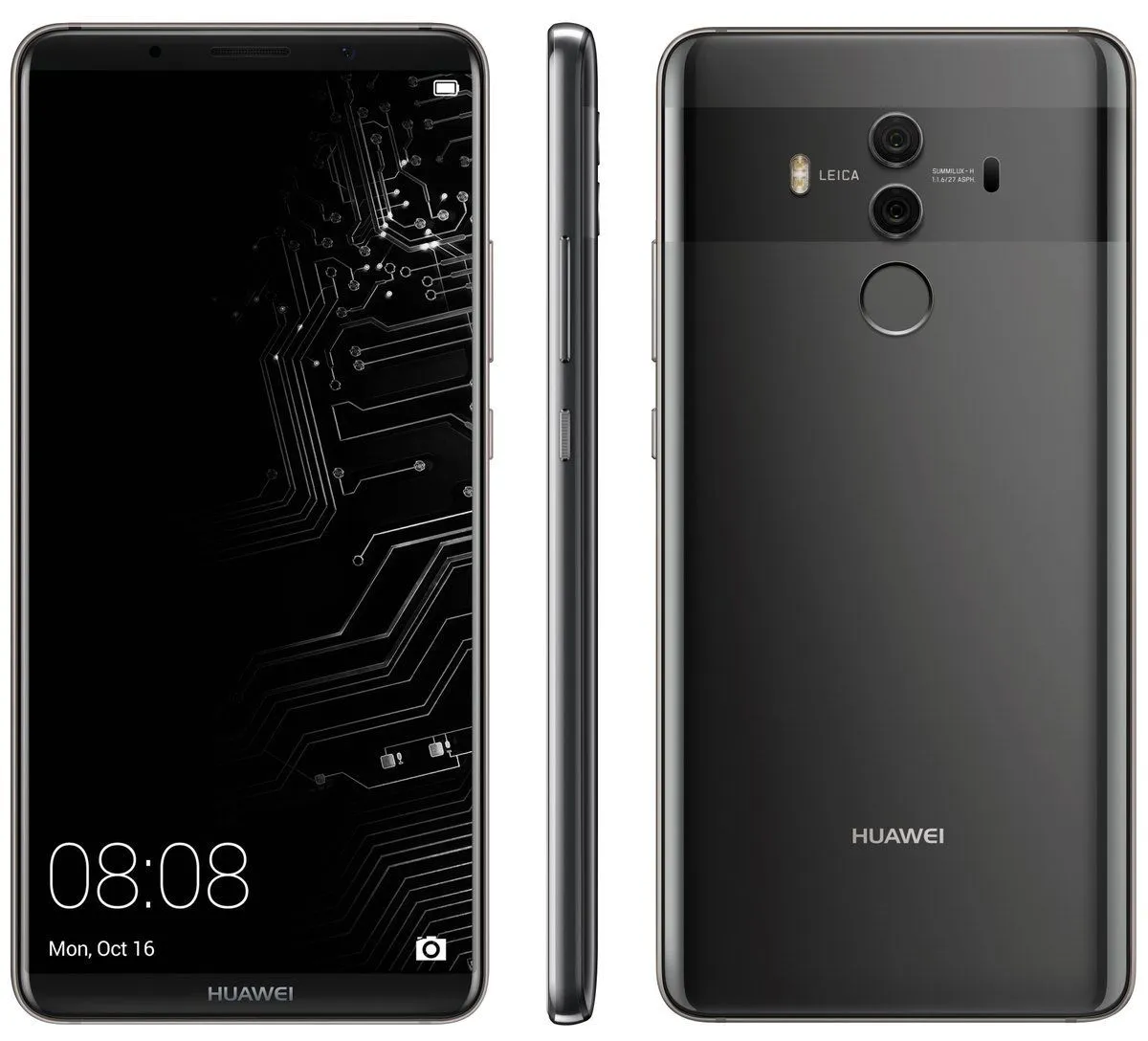 Téléphone portable d'origine Huawei Mate 10 Pro 4G LTE 6 Go de RAM 128 Go de ROM Kirin 970 Octa Core Android 6.0 "OLED plein écran 20.0MP AI NFC empreinte digitale ID 4000mAh téléphone portable intelligent