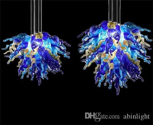 100% handblåst konstnärliga ljuskronor Murano Style Art Glass Crystal Pendant Lamps för hotelldekoration
