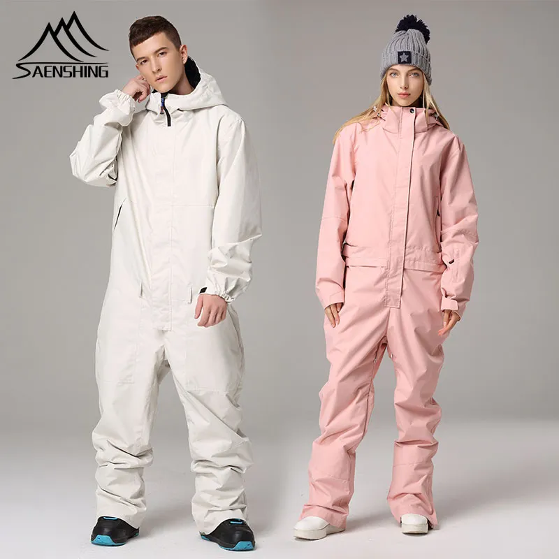 SAENSHING combinaison de Ski une pièce femmes hommes veste de Snowboard imperméable combinaison de Ski neige combinaison de Ski de montagne hiver couples chauds