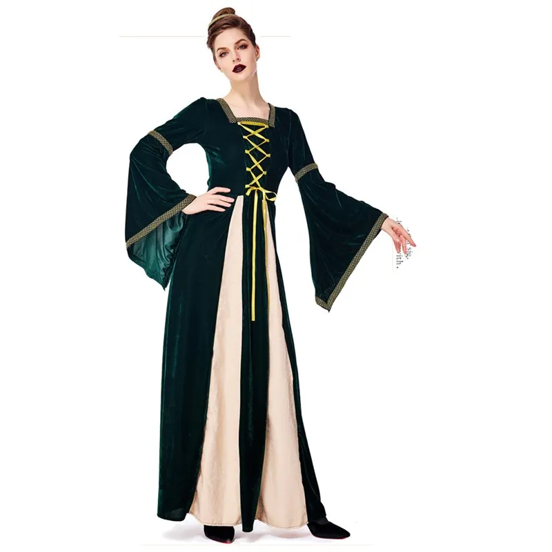 slim fit dress slacks Renaissance Halloween Costume Women Medieval Dress Velvet Queen Dresse –  Hiipps main image 0