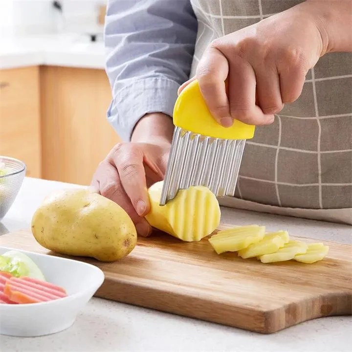 Batata aço inoxidável ondulado Cortador Multi-função Slicer da batata faca cortador francês Fritadas Kitchen Gadgets Ferramentas vegetais