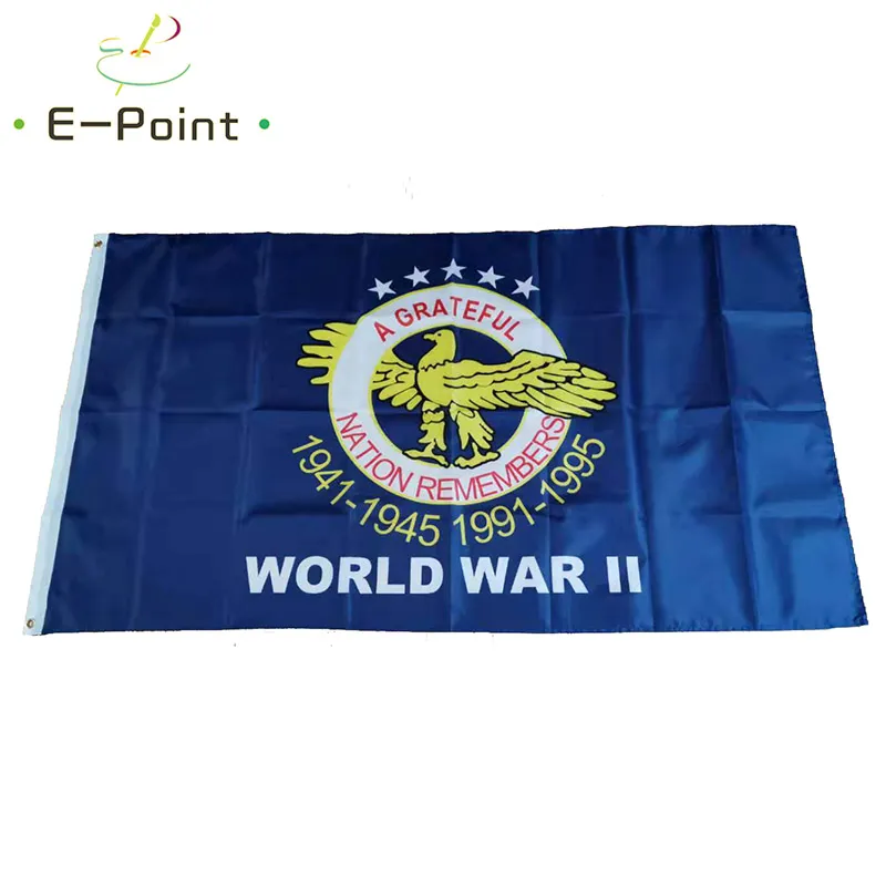 Drapeau des vétérans de la seconde guerre mondiale 3 * 5ft (90cm * 150cm) drapeau en polyester bannière décorations pour la maison