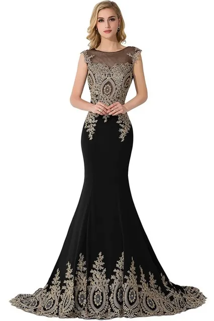 Sexy Sheer Lace Mermaid Long Prom Dresses under 60 Elegant Royal Blue Black Evening Party Dresses Vestido de Festa Longo CPS234