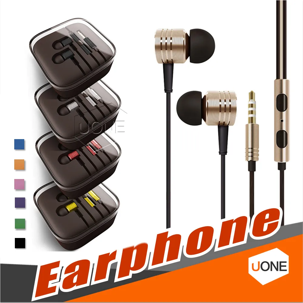 Auricolari universali in metallo da 3,5 mm per cuffie Bluetooth Cuffie con microfono Auricolare in-ear stereo per Iphone 11 pro Samsung Tablet MP3 / 4 Tutti i cellulari