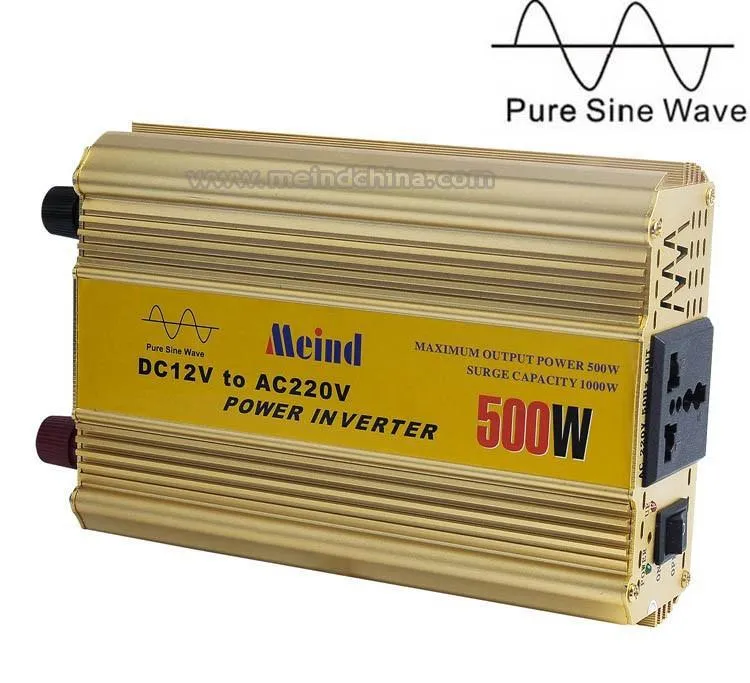 500W Power Inverter Pure Sine Wave 12V DC To 220V AC Converter Car ...