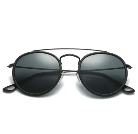 SEE Eyewear 1826 SUN Matte Black Round Double Bridge Designer Sunglasses France Black Retro-Vintage Double Bridge Round Tinted Sunglasses  main image 2