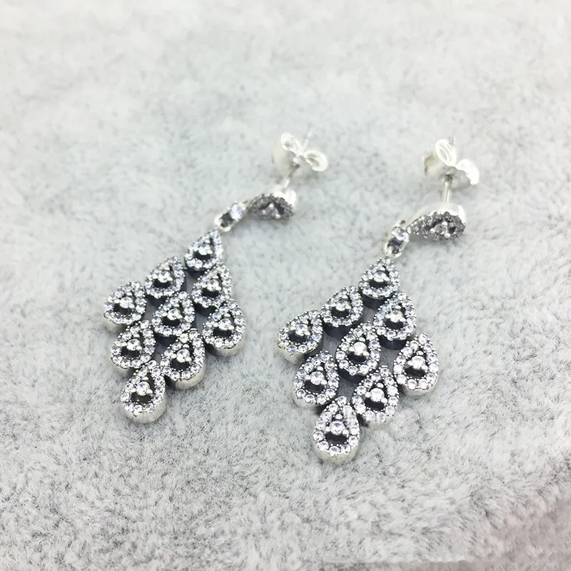 Boucles d'oreilles de charme de haute qualité bijoux de créateurs de luxe pour Pandora en argent sterling 925 avec boucles d'oreilles en diamant CZ avec boîte d'origine