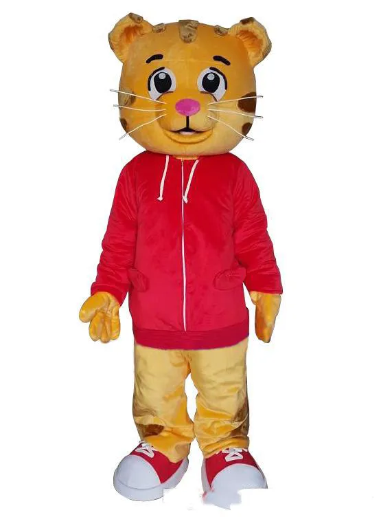 2019 Usine vente directe daniel tigre Costume De Mascotte pour adulte Animal grand rouge Halloween Carnaval fête