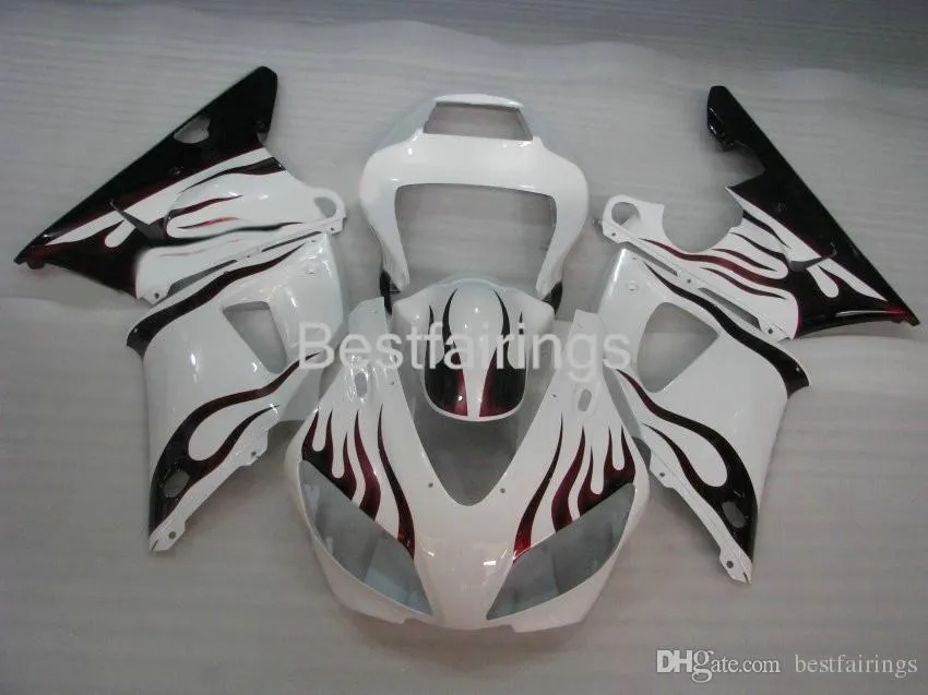 Kit de carénage ZXMOTOR 7GIFTS pour Yamaha R1 1998 1999 Blanc Black Faréings YZF R1 98 99 ER46