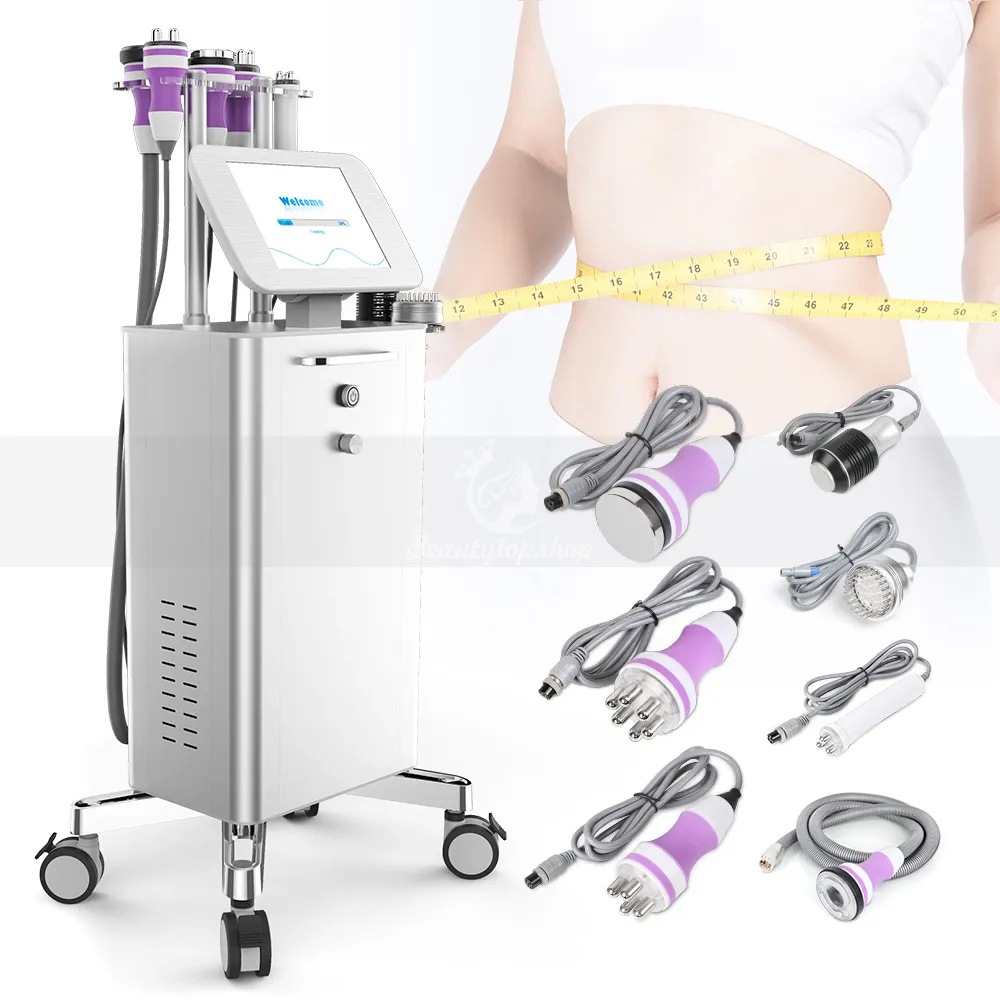 Bra sälja 9in1 vertikal multifunktion Unoisionetion Cavitation före och efter foton Light Therapy Slimming Anti Cellulite Hud Care Machine