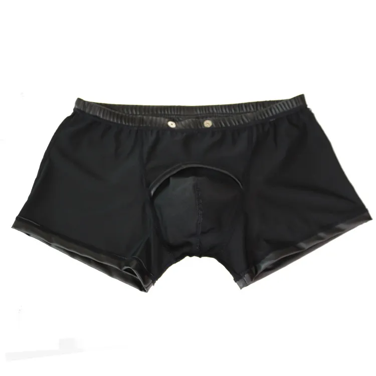 Hommes sous-vêtements de luxe Men Sexy Boxers Open Couteau en cuir Stage en cuir U Convex Pouche gay Wear Jockstrap Fetish Lingerie Lingerie Briefes Tiroirs Kecks Thong Axfb