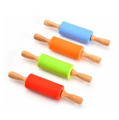 Mattarello in silicone antiaderente, mattarello da cucina, adatto per pasticceria, tortilla, pizza, biscotti e altri (verde + rosa