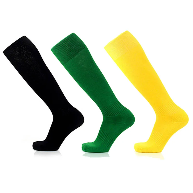 Män långa fotbollsstrumpor 8 färger solid andningsbara anti-slipfotbollstrumpor varm vuxen knä längd fotbollsstrumpor desianer sport strumpor 05