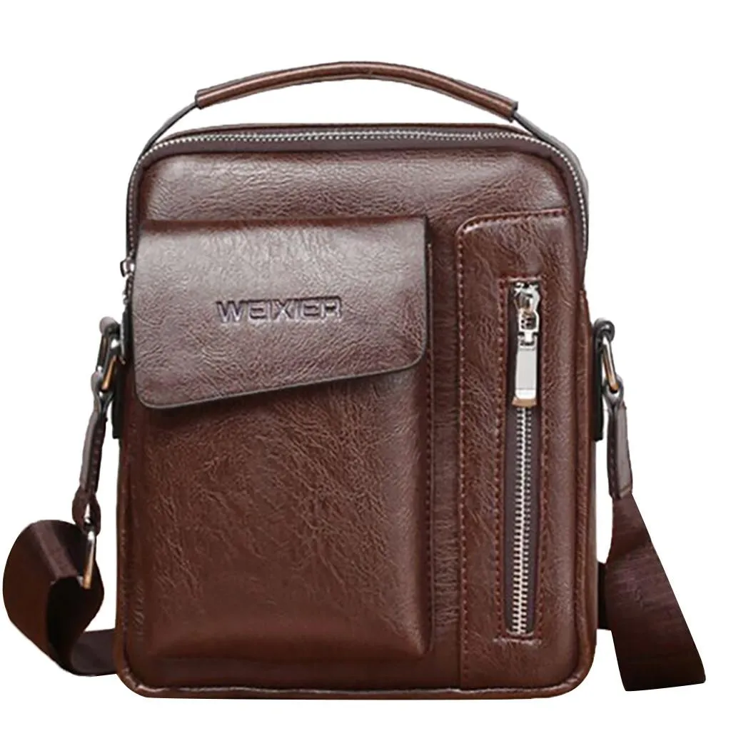 Designer-Vintage Messenger Bag Men Shoulder bags Pu Leather Crossbody Bags For Men Retro Zipper Man Handbags