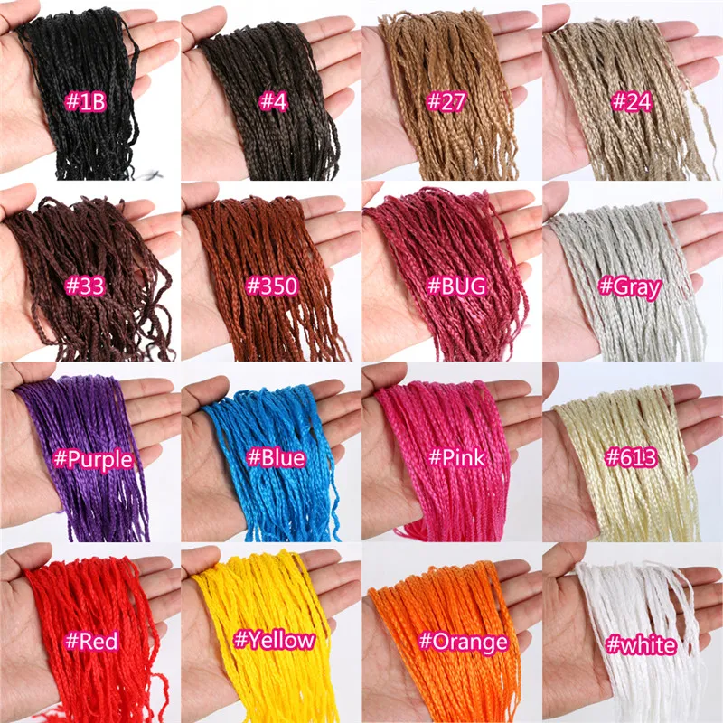 28 Polegada Zizi Tranças Crochê Caixa De Cabelo Trança Sintética Colorida Extensões de Cabelo 50g/pc Azul Cinza Marrom Rosa Loiro Crochê Cabelo LS09