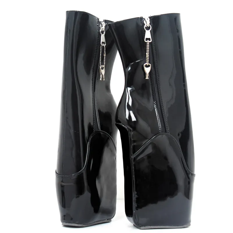 Pink Plus Size Wedge Ballet Boots 18cm 7 High Heel Shoes Women Zip