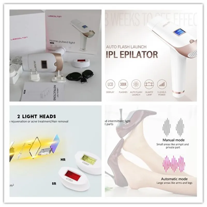 DHL expédition rapide gratuite Ménage Épilateur Mini Usage Domestique Laser IPL Épilation Rajeunissement De La Peau 300000 Impulsions Manuel Automatique IPL Épilateur